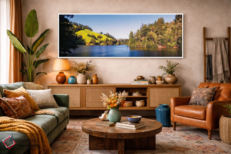 تابلو دکوراتیو Lake Lagunitas, Marin County, California, USA" - "درختا… اثر پانورامیک ایمجز - D3W