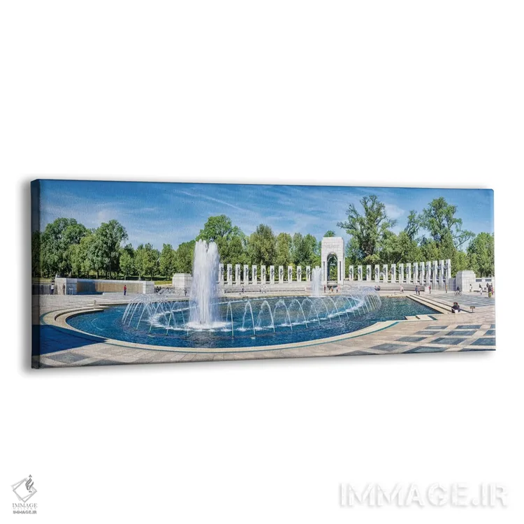تابلو دکوراتیو Washington D.C., USA" - "نمایی از فواره در یادبود ملی ج… اثر پانورامیک ایمجز - نمای پرسپکتیو محصول