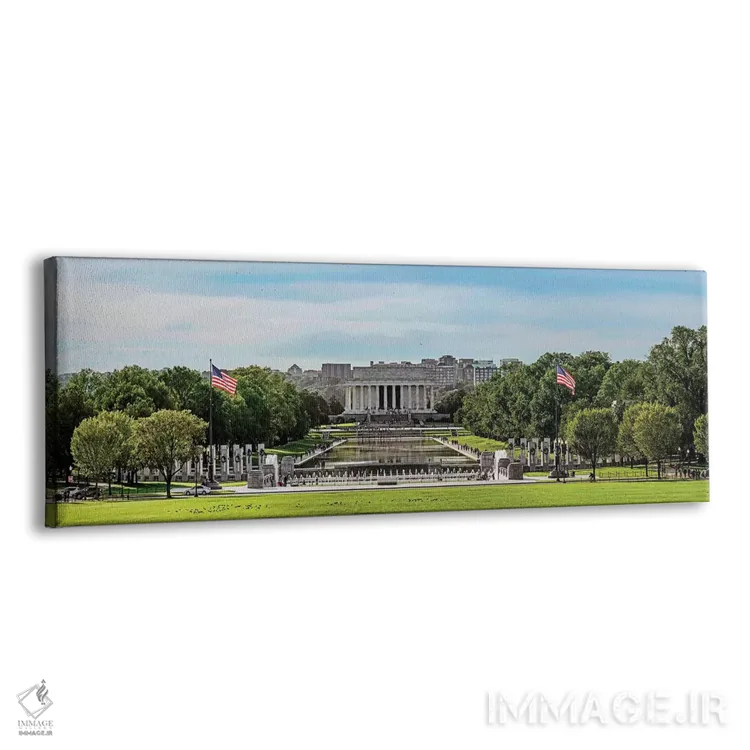 تابلو دکوراتیو Washington D.C., USA" - "نمایی از یادبود لینکلن و یادبو… اثر پانورامیک ایمجز - نمای پرسپکتیو محصول