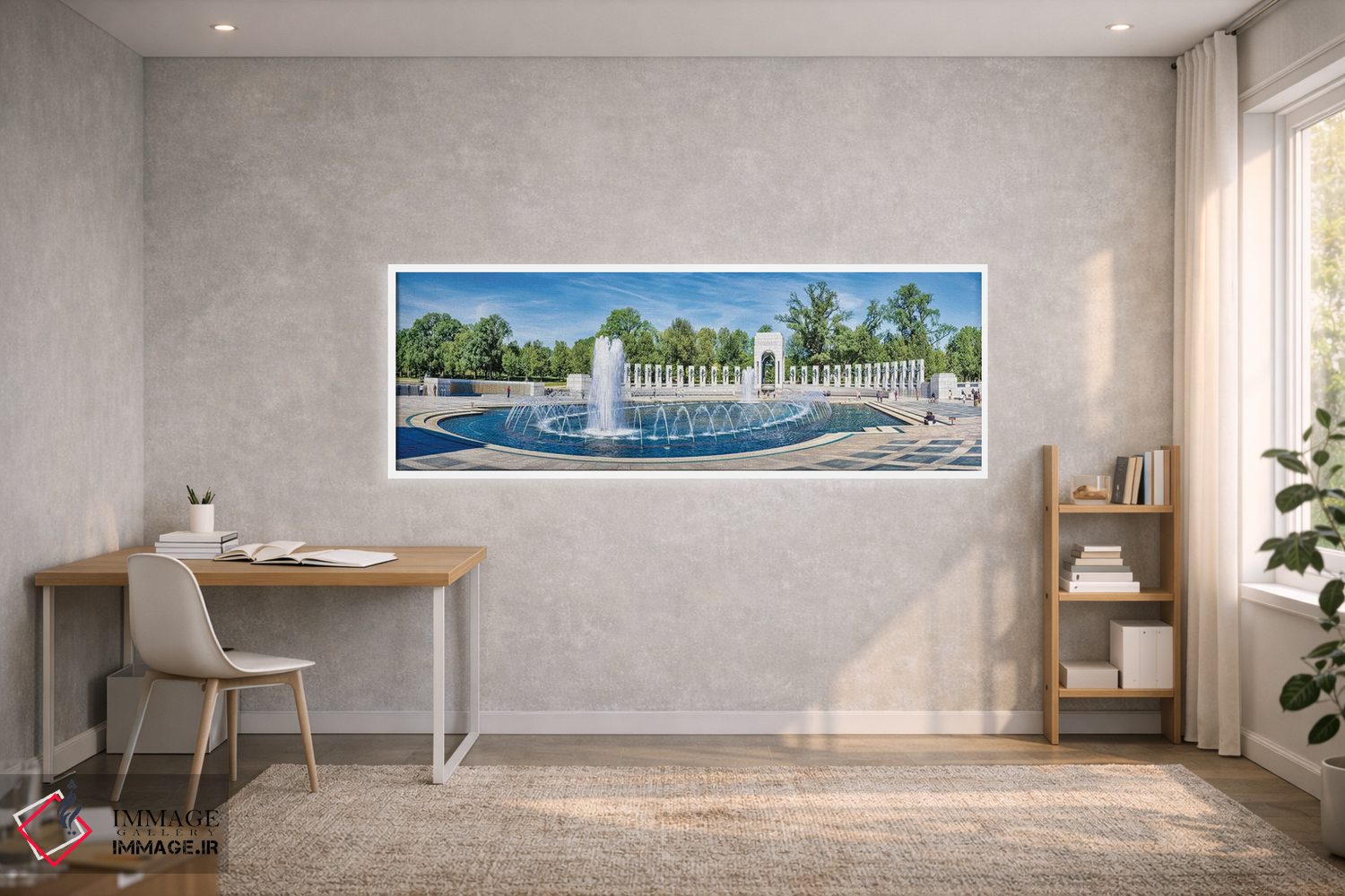 تابلو دکوراتیو Washington D.C., USA" - "نمایی از فواره در یادبود ملی ج… اثر پانورامیک ایمجز - D1W