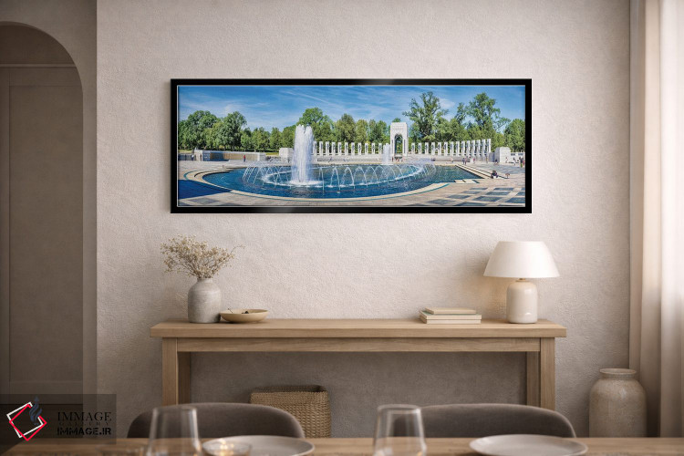 تابلو دکوراتیو Washington D.C., USA" - "نمایی از فواره در یادبود ملی ج… اثر پانورامیک ایمجز - D2B