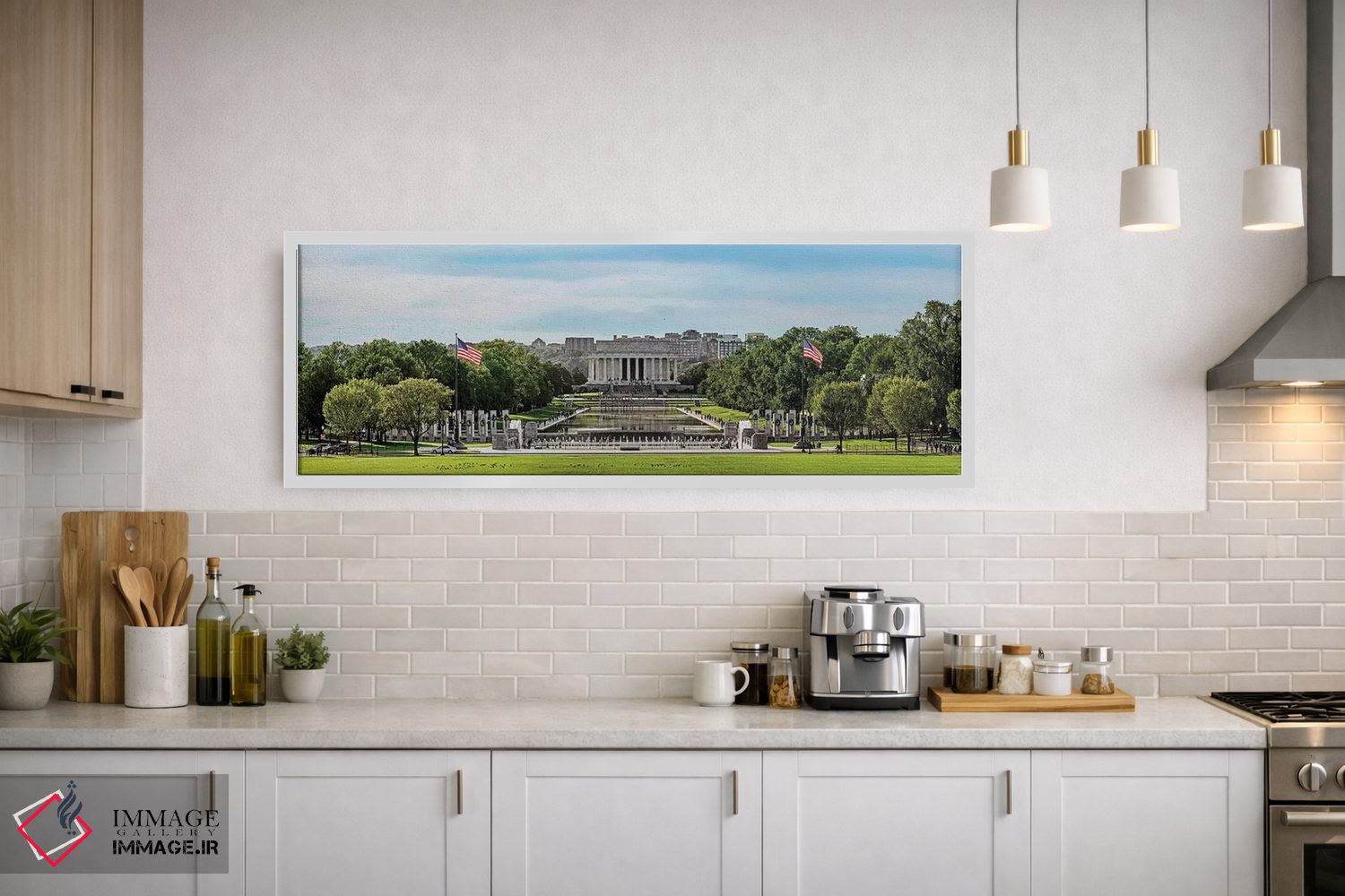 تابلو دکوراتیو Washington D.C., USA" - "نمایی از یادبود لینکلن و یادبو… اثر پانورامیک ایمجز - D1W