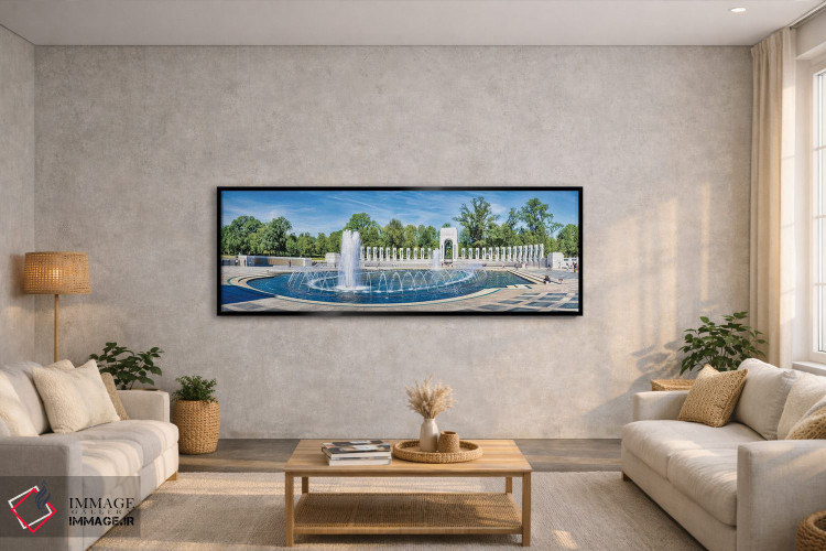 تابلو دکوراتیو Washington D.C., USA" - "نمایی از فواره در یادبود ملی ج… اثر پانورامیک ایمجز - D4B