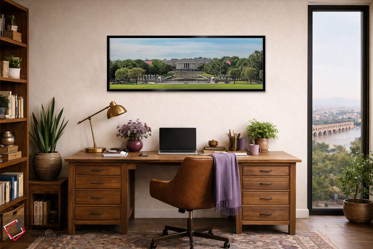 تابلو دکوراتیو Washington D.C., USA" - "نمایی از یادبود لینکلن و یادبو… اثر پانورامیک ایمجز - D3B