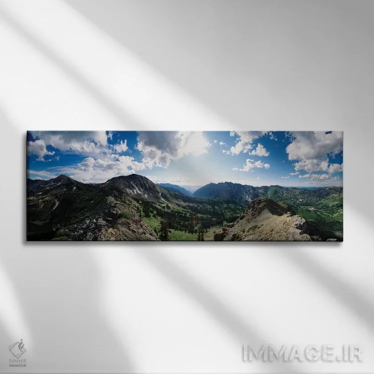 تابلو دکوراتیو Alta, Salt Lake County, Utah, USA" - "نمایی از دره با ر… اثر پانورامیک ایمجز - نمای روبهرو روی دیوار