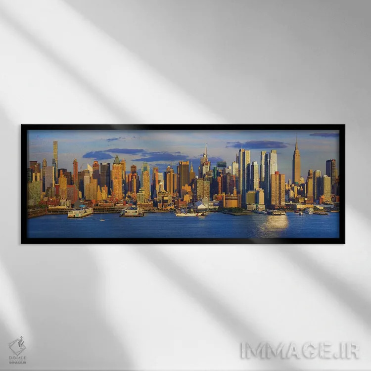 تابلو دکوراتیو New York City, New York State, USA II" - "نمایی از افق… اثر پانورامیک ایمجز - نمای قابدار مشکی
