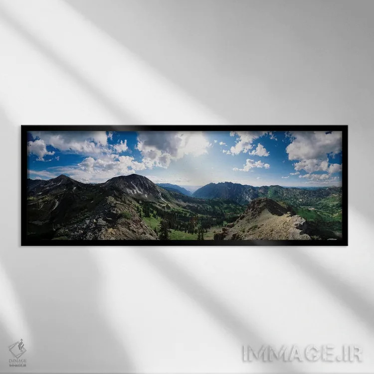 تابلو دکوراتیو Alta, Salt Lake County, Utah, USA" - "نمایی از دره با ر… اثر پانورامیک ایمجز - نمای قابدار مشکی