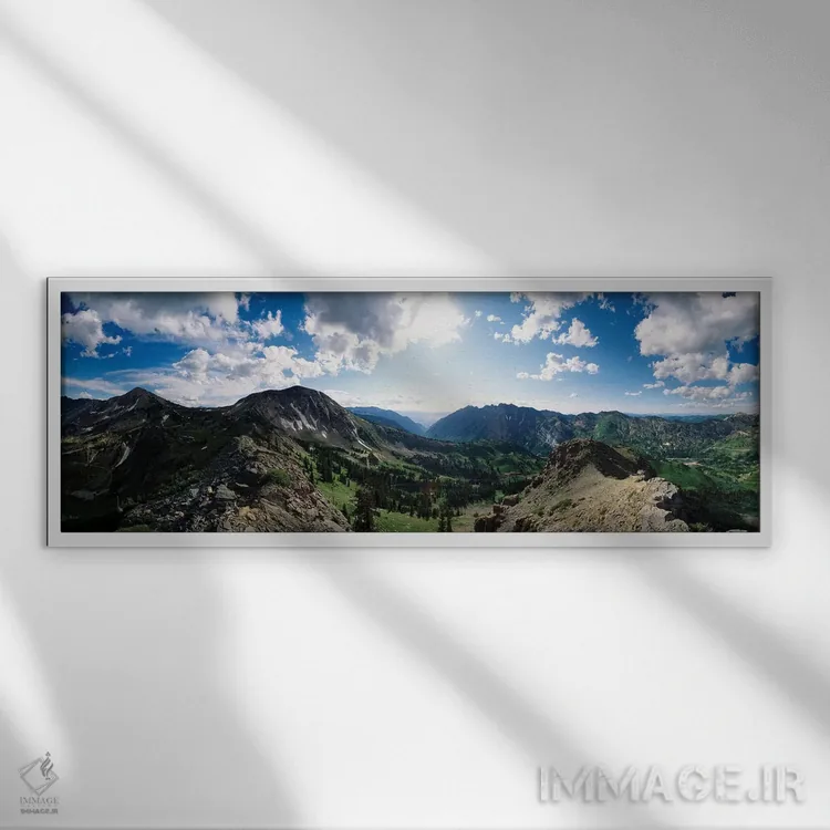 تابلو دکوراتیو Alta, Salt Lake County, Utah, USA" - "نمایی از دره با ر… اثر پانورامیک ایمجز - نمای قابدار سفید