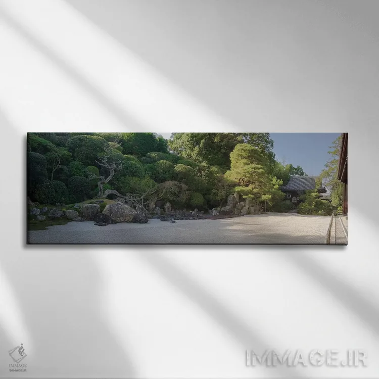 تابلو دکوراتیو "باغ ژن در معبد کنچی-این، استان کیوتو، ژاپن" اثر پانورامیک ایمجز - نمای روبهرو روی دیوار