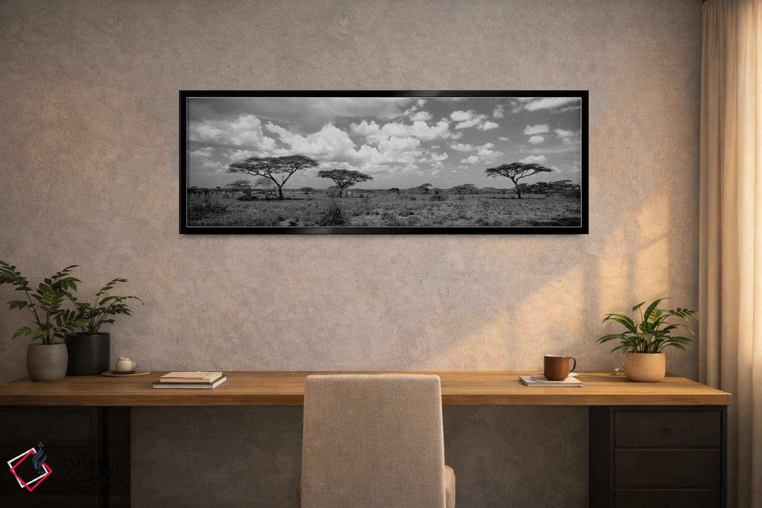 تابلو دکوراتیو "درختان آکاسیا در یک منظر، دریاچه ندوتو، تانزانیا" اثر پانورامیک ایمجز - D2B