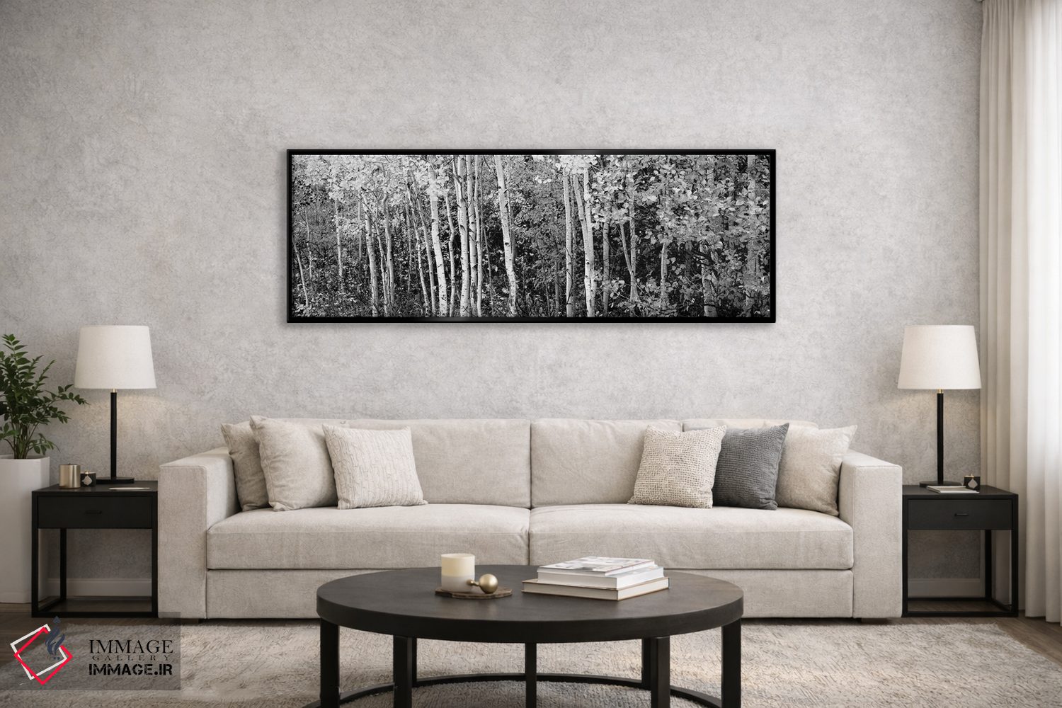 تابلو دکوراتیو "درختان آسپن و هاتورن سیاه در یک جنگل، پارک ملی گرند تی… اثر پانورامیک ایمجز - D6B
