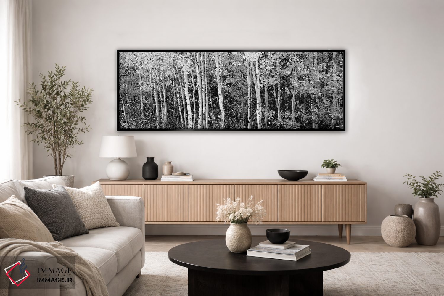 تابلو دکوراتیو "درختان آسپن و هاتورن سیاه در یک جنگل، پارک ملی گرند تی… اثر پانورامیک ایمجز - D5B