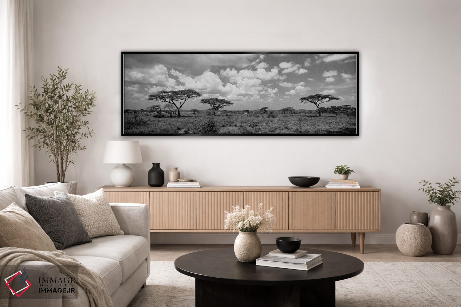 تابلو دکوراتیو "درختان آکاسیا در یک منظر، دریاچه ندوتو، تانزانیا" اثر پانورامیک ایمجز - D5B
