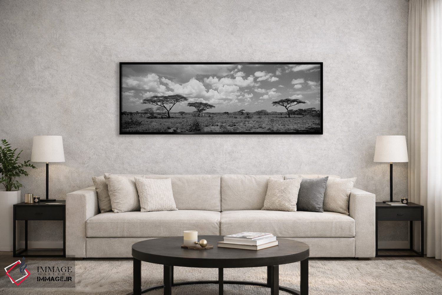 تابلو دکوراتیو "درختان آکاسیا در یک منظر، دریاچه ندوتو، تانزانیا" اثر پانورامیک ایمجز - D6B