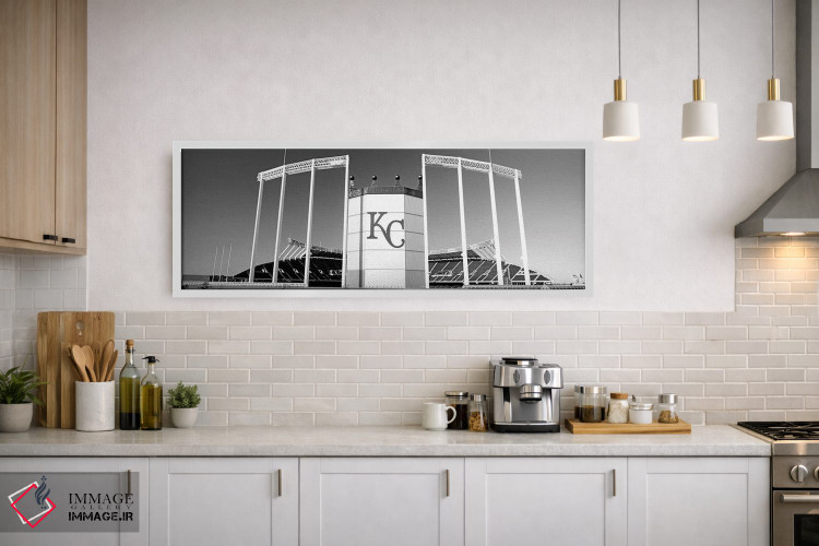 تابلو دکوراتیو "ورزشگاه بیسبال، ورزشگاه کافمن، کانزاس سیتی، میسوری، ای… اثر پانورامیک ایمجز - D1W