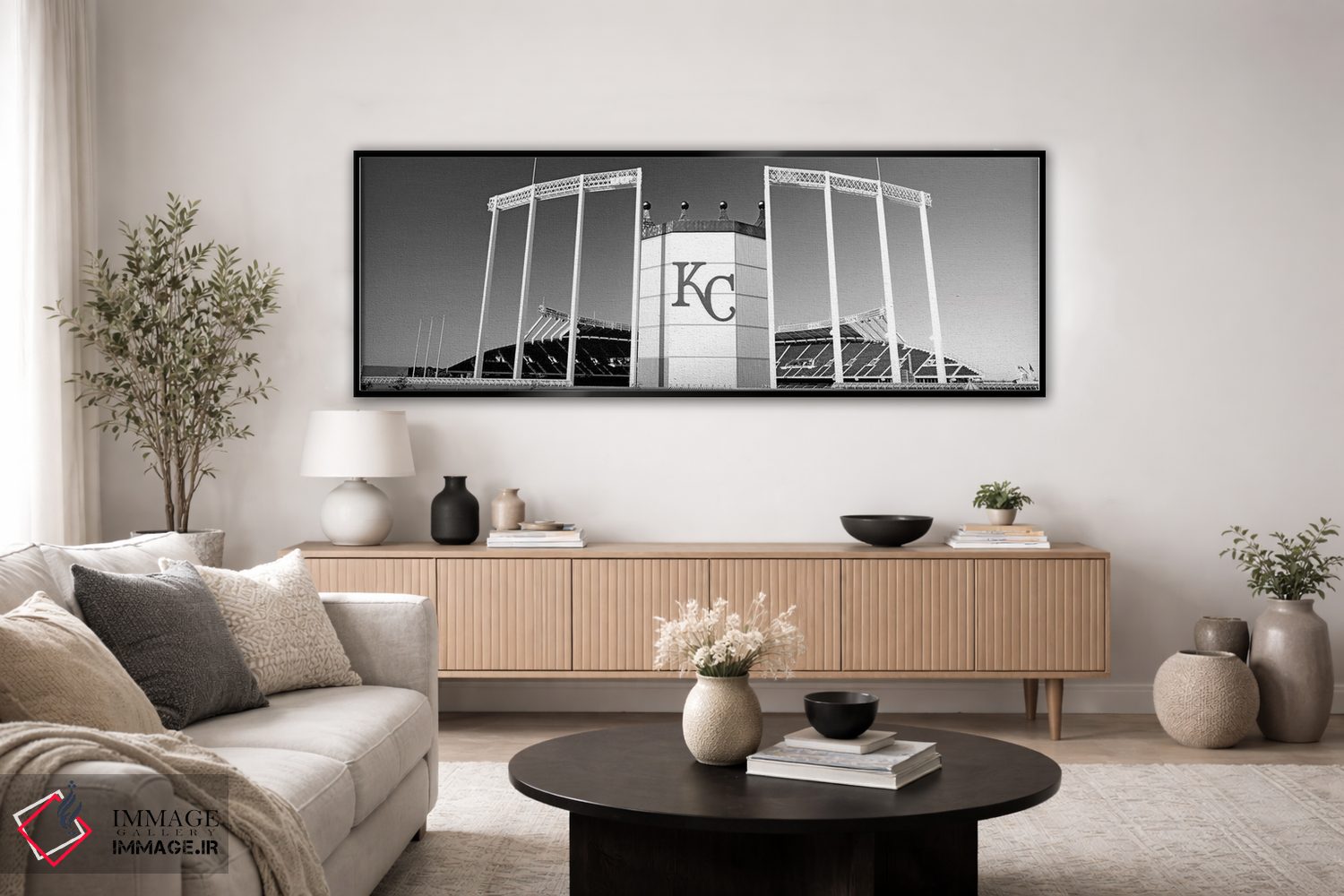 تابلو دکوراتیو "ورزشگاه بیسبال، ورزشگاه کافمن، کانزاس سیتی، میسوری، ای… اثر پانورامیک ایمجز - D5B