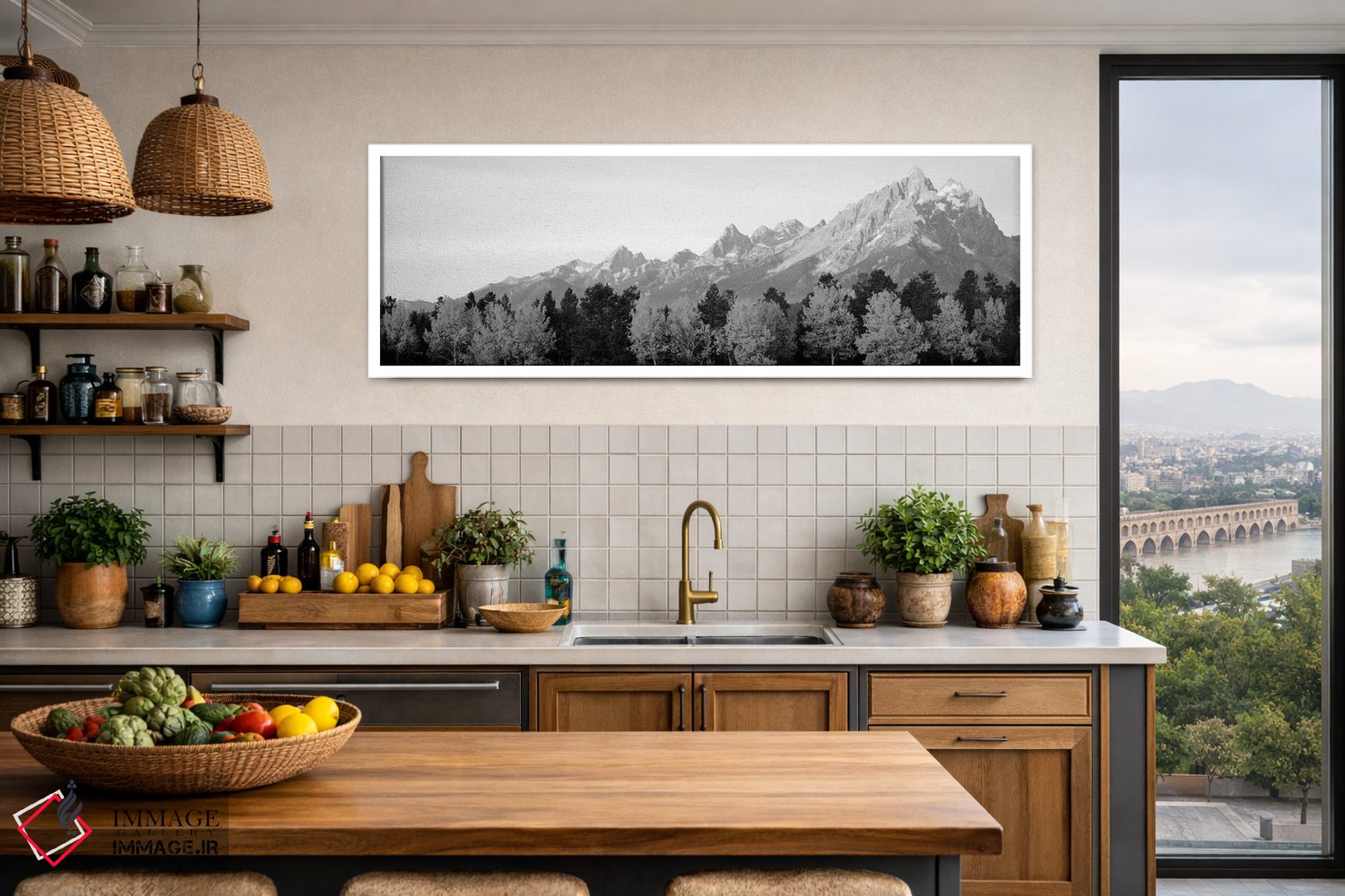 تابلو دکوراتیو "درختان آسپن روی دامنه یک کوه، گرند تیتون، رشته کوه تیت… اثر پانورامیک ایمجز - D3W