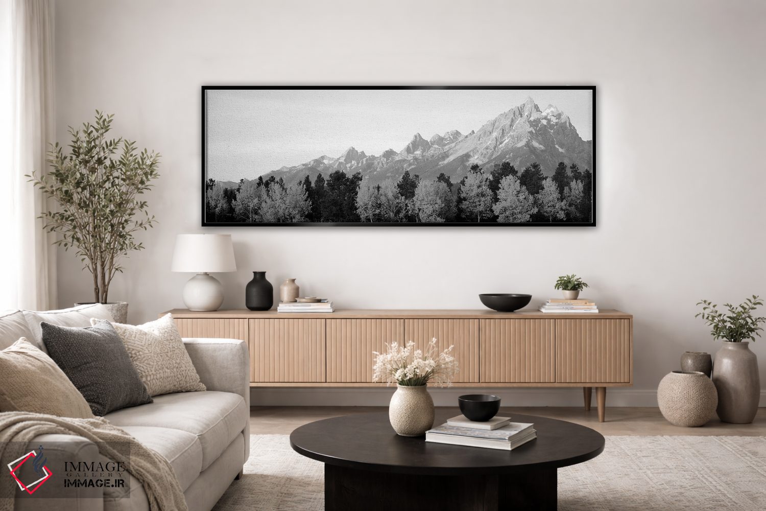 تابلو دکوراتیو "درختان آسپن روی دامنه یک کوه، گرند تیتون، رشته کوه تیت… اثر پانورامیک ایمجز - D5B