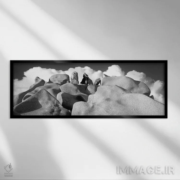 تابلو دکوراتیو "سنگ های بزرگ، لندز اند، کابو سان لوکاس، باخا کالیفرنیا… اثر پانورامیک ایمجز - نمای قابدار مشکی