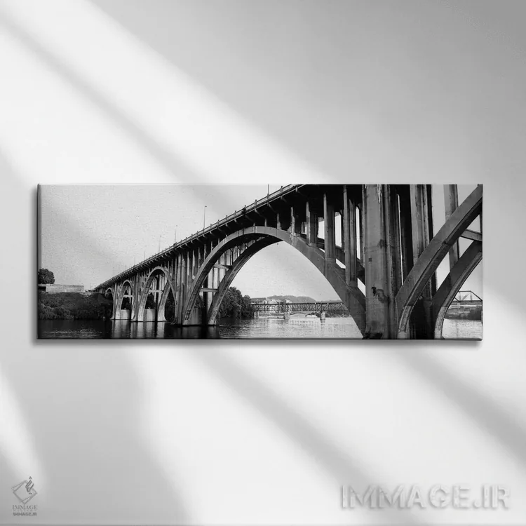 تابلو دکوراتیو "پل عبوری از رودخانه، پل خیابان هنلی، رودخانه تنسی، ناک… اثر پانورامیک ایمجز - نمای روبهرو روی دیوار