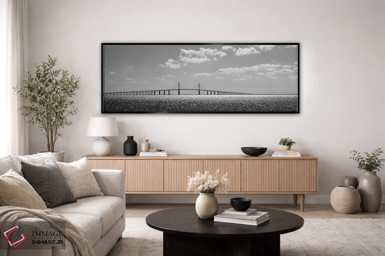 تابلو دکوراتیو "پل عبوری از یک خلیج، پل سان شاین اسکای وی، خلیج تمپا… اثر پانورامیک ایمجز - D5B