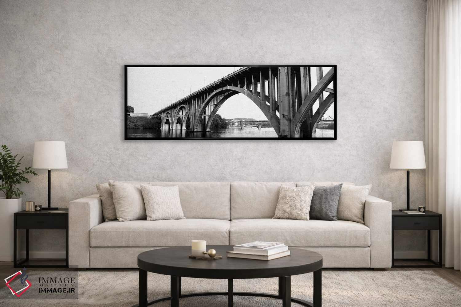 تابلو دکوراتیو "پل عبوری از رودخانه، پل خیابان هنلی، رودخانه تنسی، ناک… اثر پانورامیک ایمجز - D6B