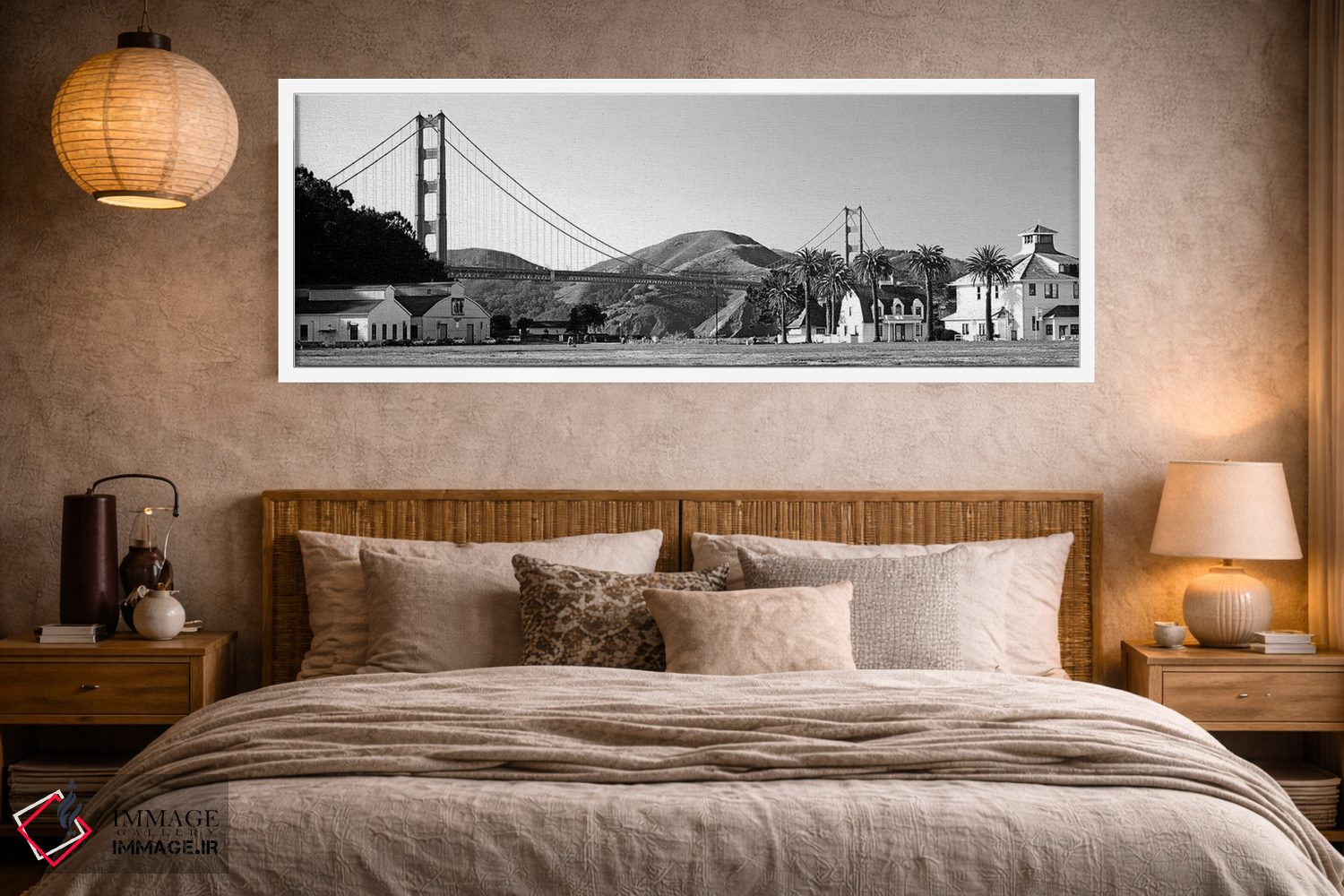 تابلو دکوراتیو "پل دیده شده از یک پارک، پل گلدن گیت، کریسی فیلد، سان ف… اثر پانورامیک ایمجز - D4W