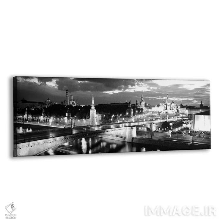 تابلو دکوراتیو "شهر روشن شده در شب، میدان سرخ، کرملین، مسکو، روسیه" اثر پانورامیک ایمجز - نمای پرسپکتیو محصول