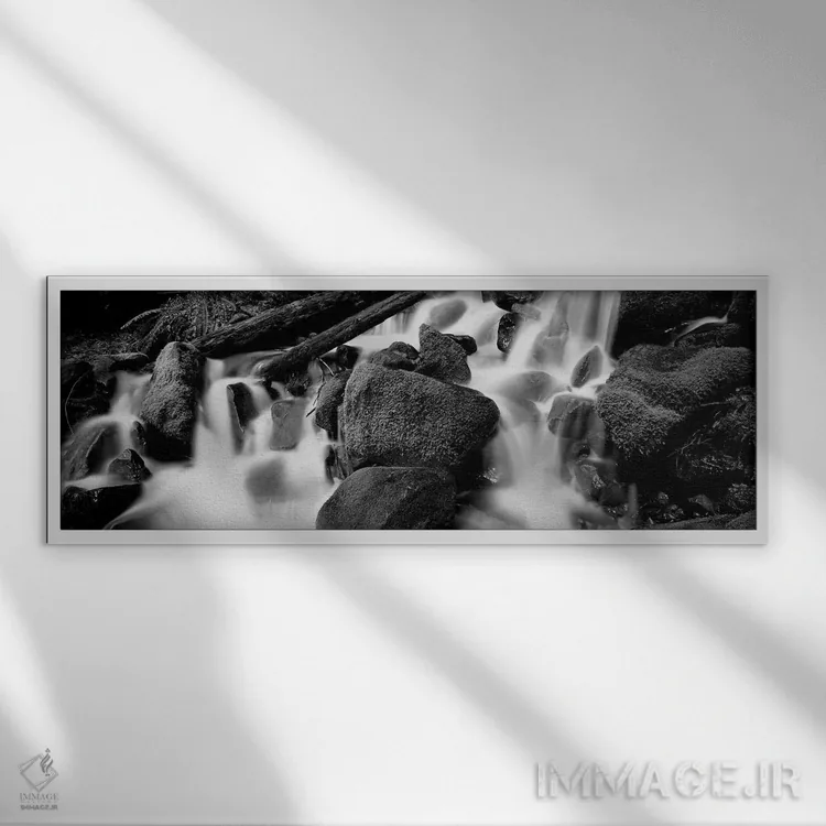 تابلو دکوراتیو "آبشار cascading در یک جنگل بارانی، پارک ملی المپیک، ای… اثر پانورامیک ایمجز - نمای قابدار سفید