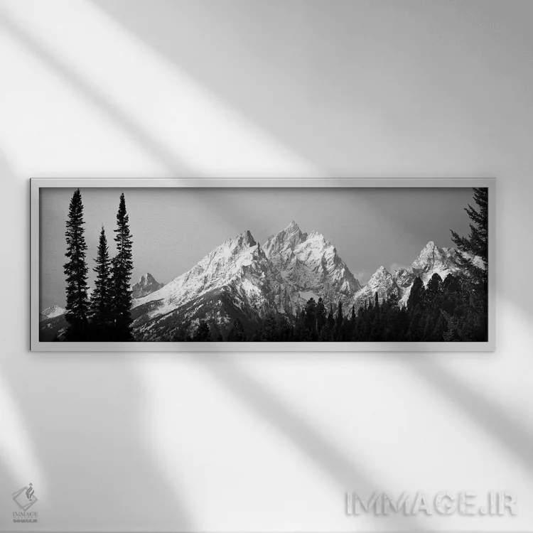 تابلو دکوراتیو "گروه کاتدرال، پارک ملی گرند تیتون، وایومینگ، ایالات مت… اثر پانورامیک ایمجز - نمای قابدار سفید