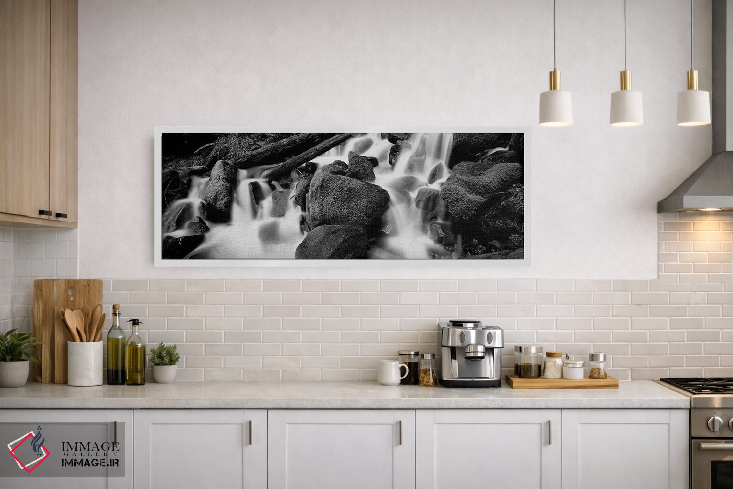 تابلو دکوراتیو "آبشار cascading در یک جنگل بارانی، پارک ملی المپیک، ای… اثر پانورامیک ایمجز - D1W