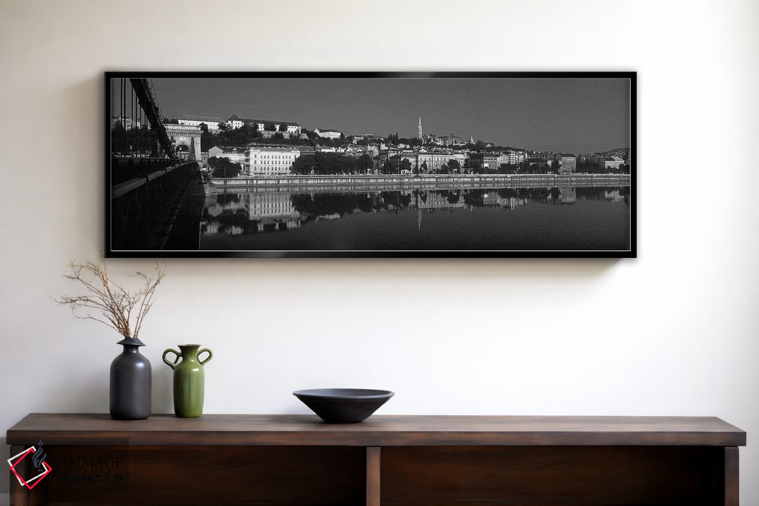 تابلو دکوراتیو "پل زنجیره ای عبوری از رود دانوب، بوداپست، مجارستان" اثر پانورامیک ایمجز - D2B