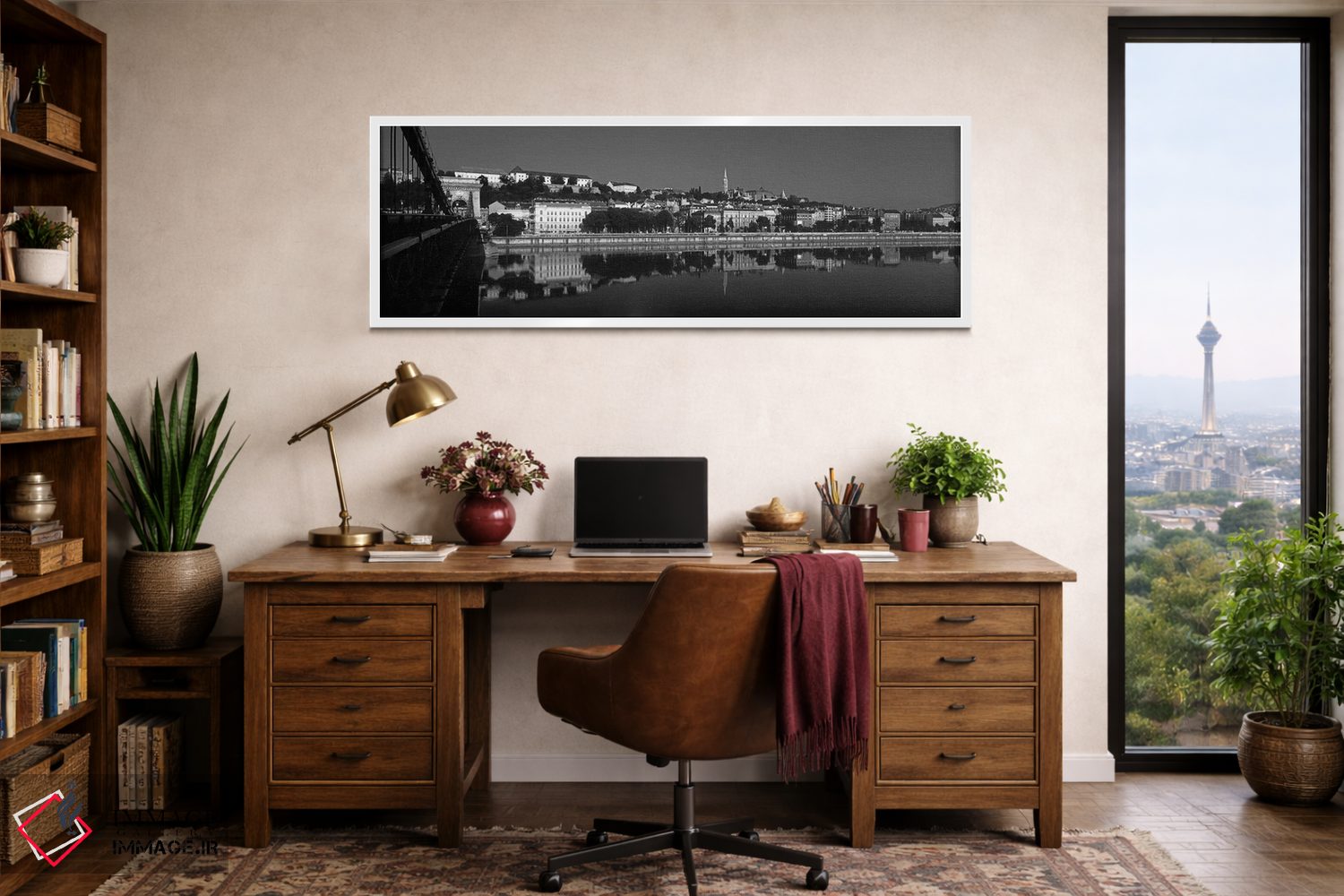 تابلو دکوراتیو "پل زنجیره ای عبوری از رود دانوب، بوداپست، مجارستان" اثر پانورامیک ایمجز - D1W