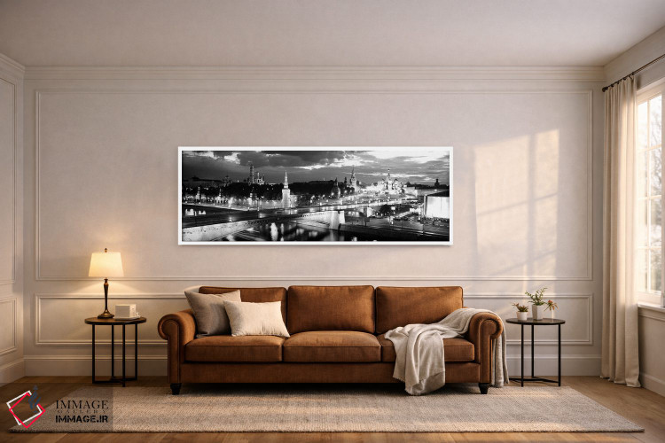 تابلو دکوراتیو "شهر روشن شده در شب، میدان سرخ، کرملین، مسکو، روسیه" اثر پانورامیک ایمجز - D5W