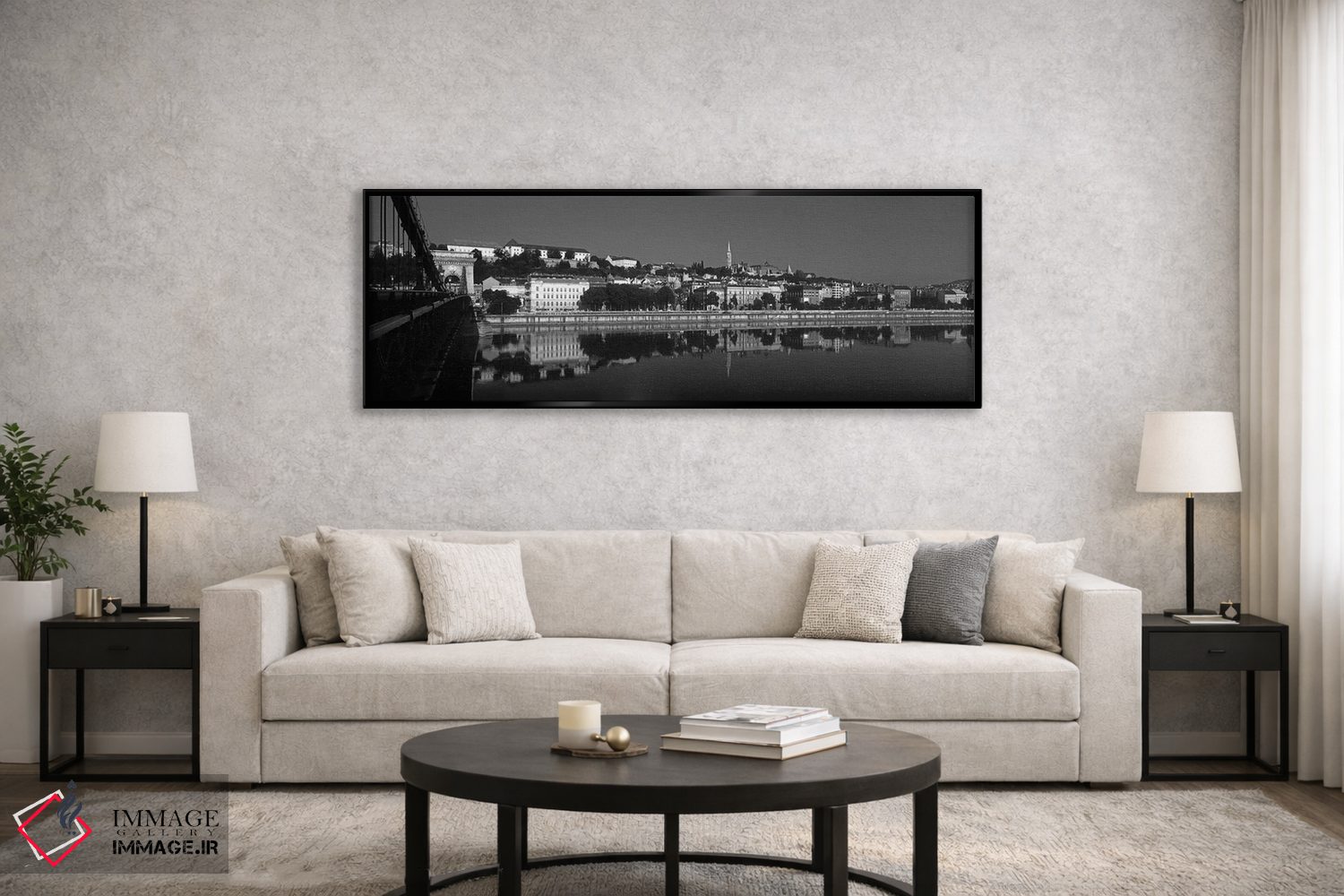 تابلو دکوراتیو "پل زنجیره ای عبوری از رود دانوب، بوداپست، مجارستان" اثر پانورامیک ایمجز - D6B