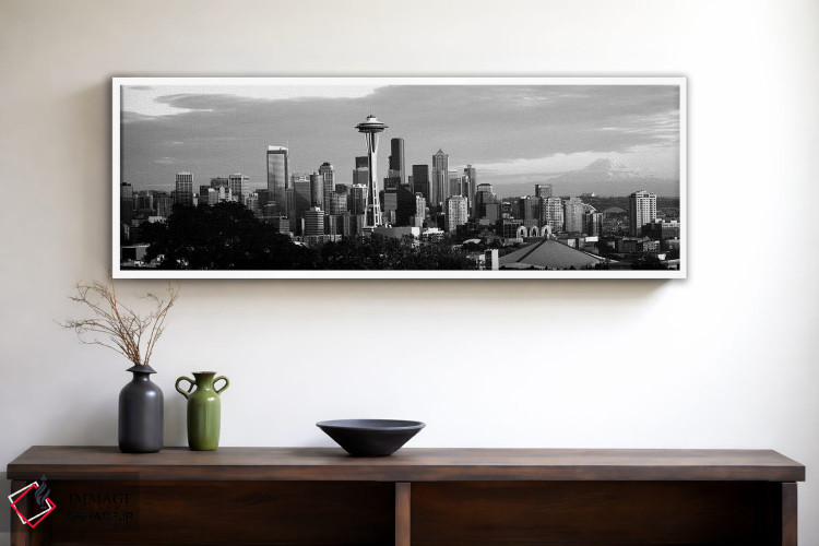 تابلو دکوراتیو "شهر دیده شده از تپه کوئین آن، فضای سوزنی، سیاتل، شهرست… اثر پانورامیک ایمجز - D1W