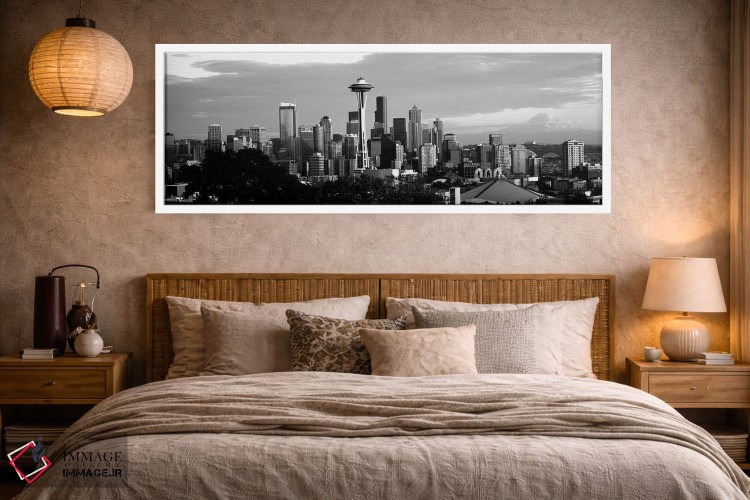 تابلو دکوراتیو "شهر دیده شده از تپه کوئین آن، فضای سوزنی، سیاتل، شهرست… اثر پانورامیک ایمجز - D4W
