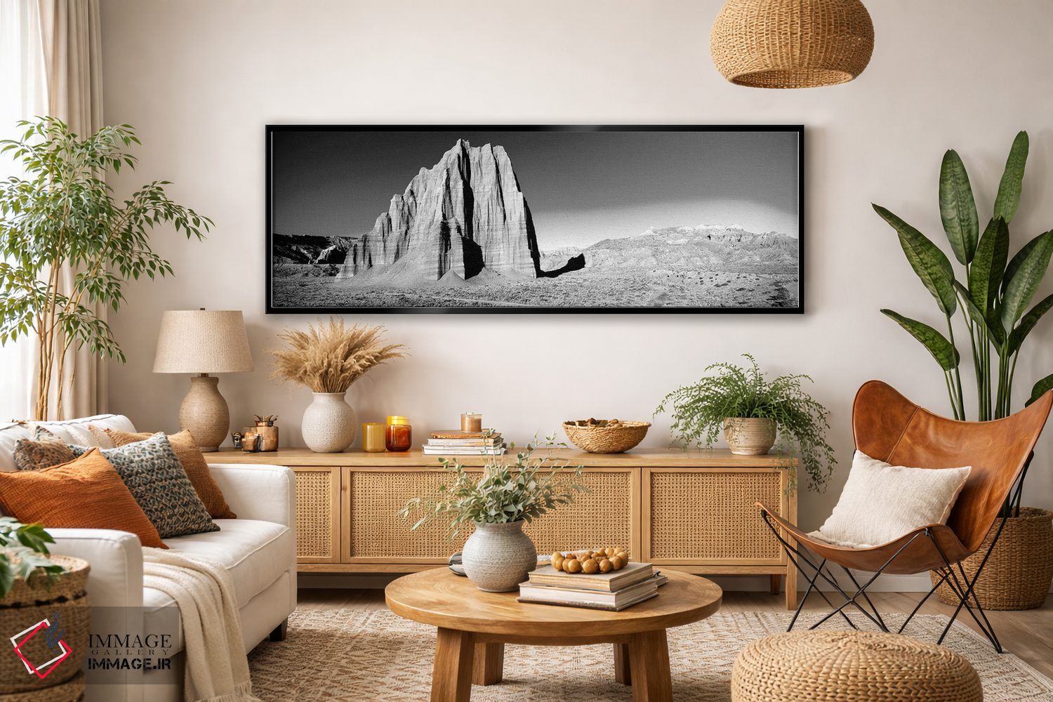 تابلو دکوراتیو "صخره در پارک ملی کاپیتول ریف در برابر آسمان آبی، یوتا… اثر پانورامیک ایمجز - D5B