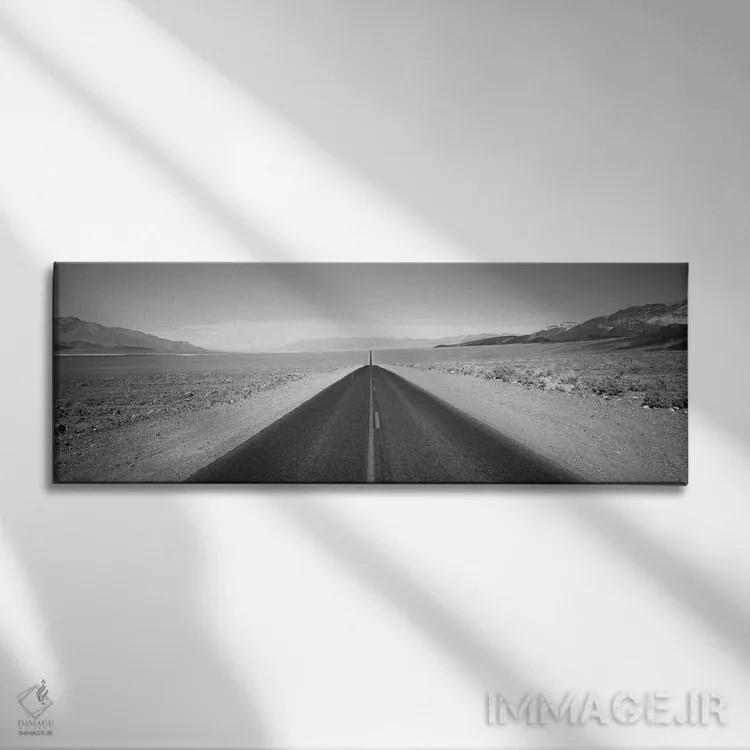 تابلو دکوراتیو "جاده خالی در دره مرگ، کالیفرنیا، ایالات متحده" اثر پانورامیک ایمجز - نمای روبهرو روی دیوار