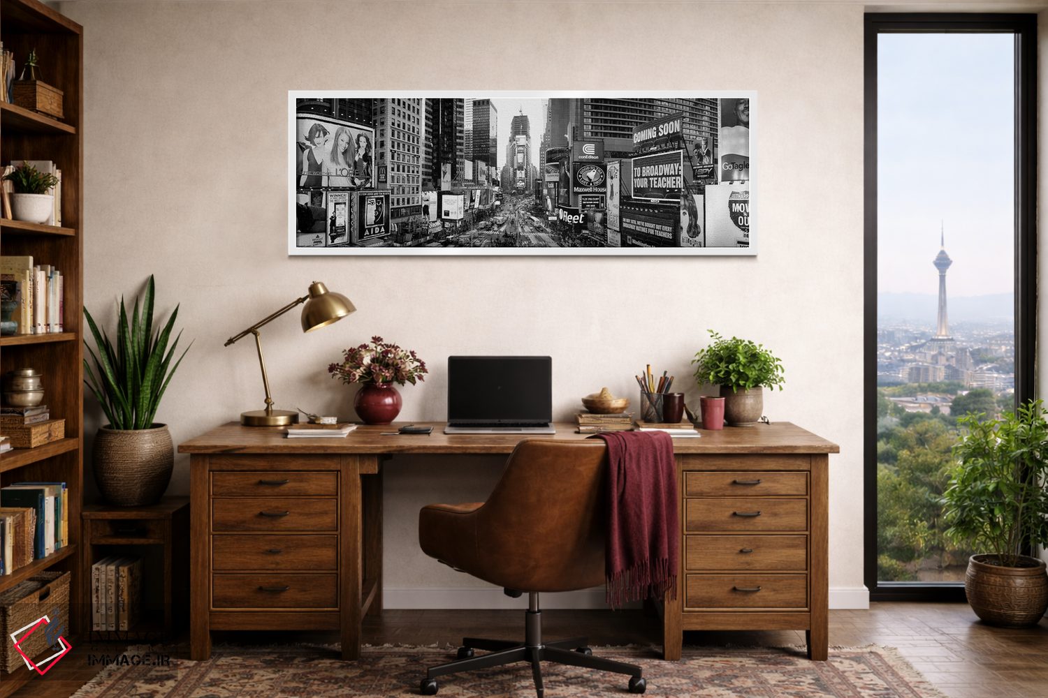 تابلو دکوراتیو "غروب، میدان تایمز، نیویورک سیتی، ایالت نیویورک، ایالات… اثر پانورامیک ایمجز - D1W