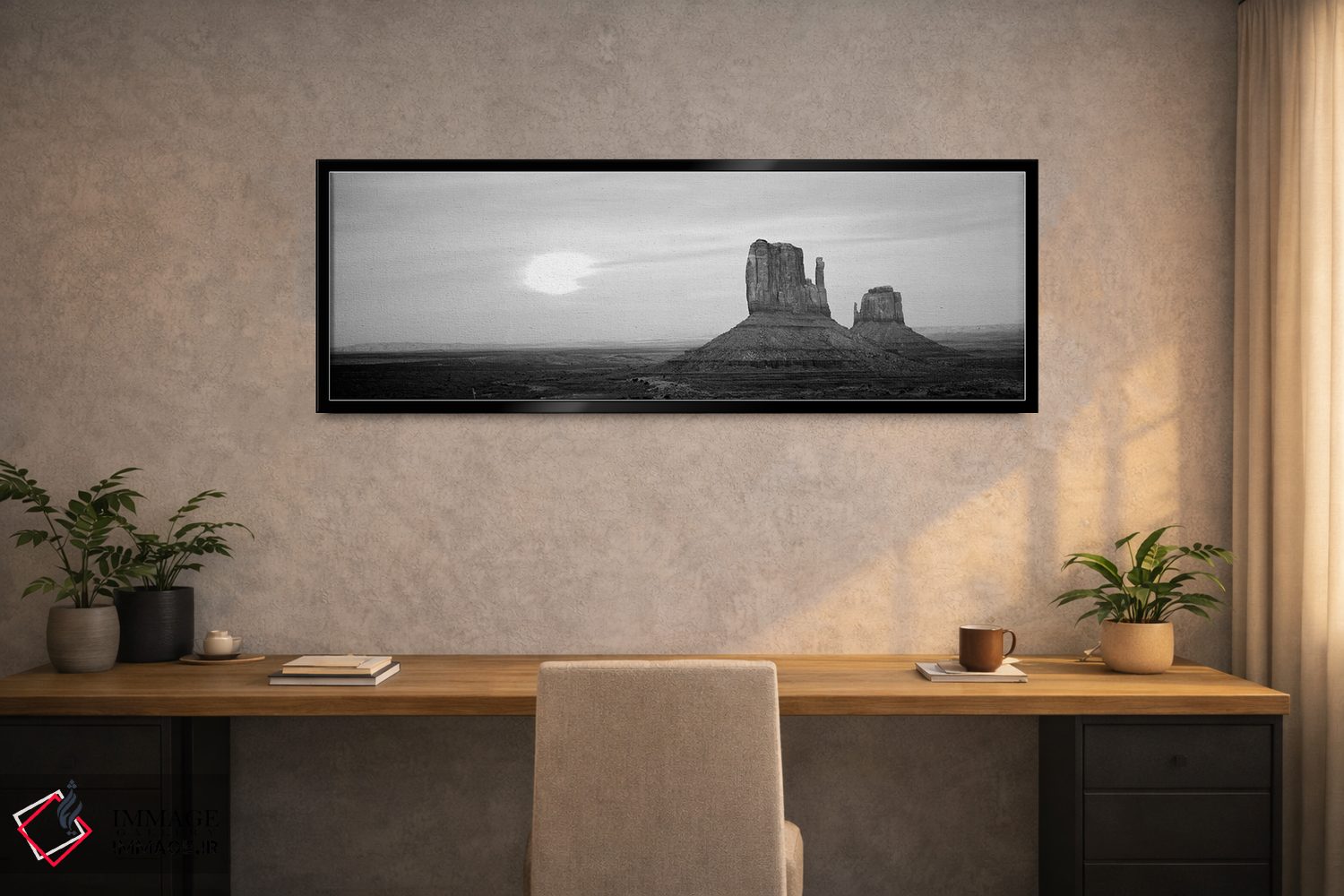 تابلو دکوراتیو "دمنوش های میتن شرقی و غربی در هنگام غروب، دره یادبود… اثر پانورامیک ایمجز - D2B