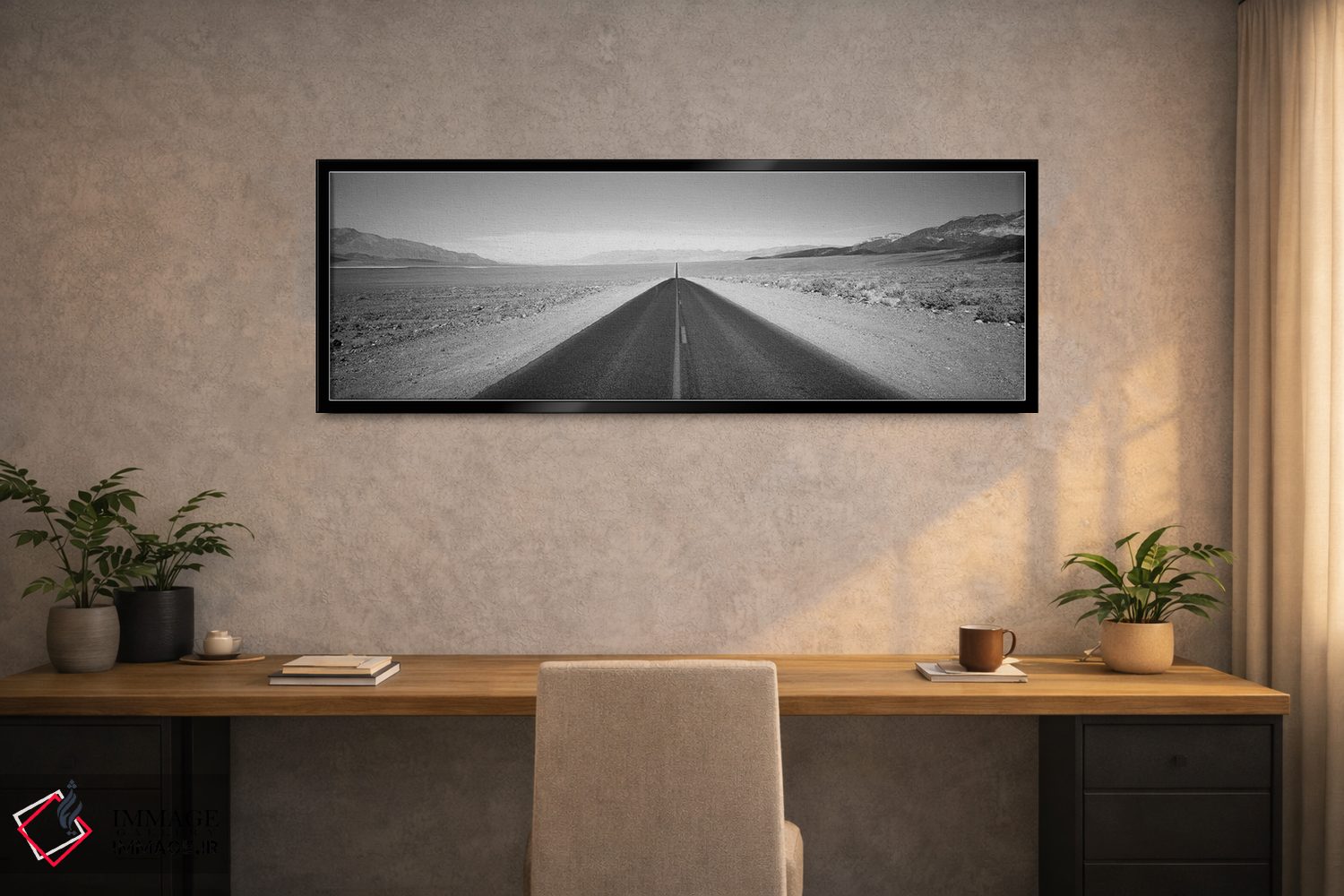 تابلو دکوراتیو "جاده خالی در دره مرگ، کالیفرنیا، ایالات متحده" اثر پانورامیک ایمجز - D2B