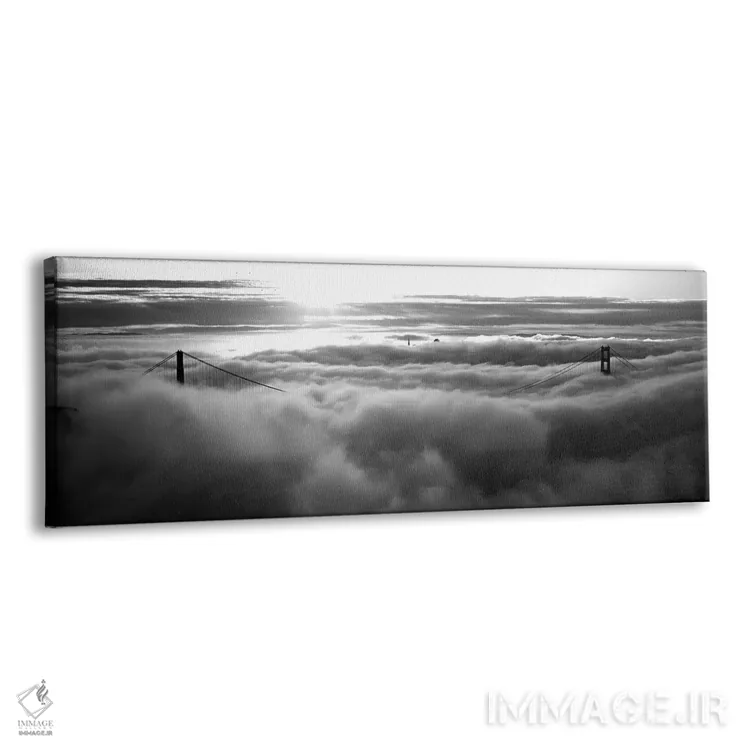 تابلو دکوراتیو "پل گلدن گیت پوشیده از مه دیده شده از تپه هاوک، خلیج سا… اثر پانورامیک ایمجز - نمای پرسپکتیو محصول
