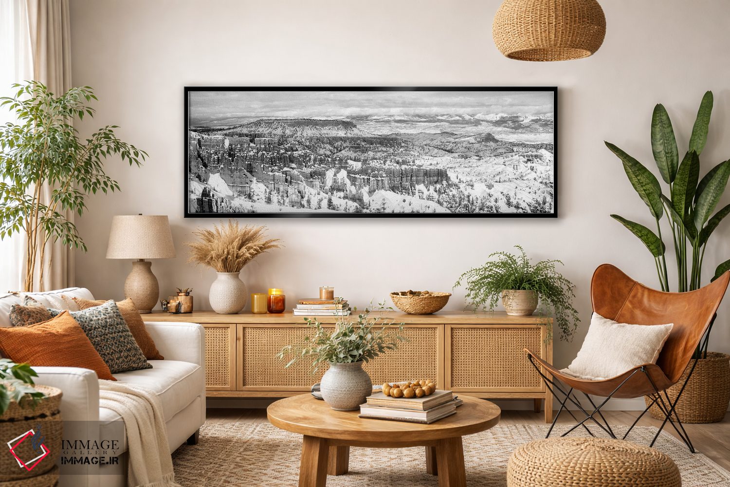 تابلو دکوراتیو "سنگ های فرسایش یافته در یک دره، دره برایس، پارک ملی در… اثر پانورامیک ایمجز - D5B