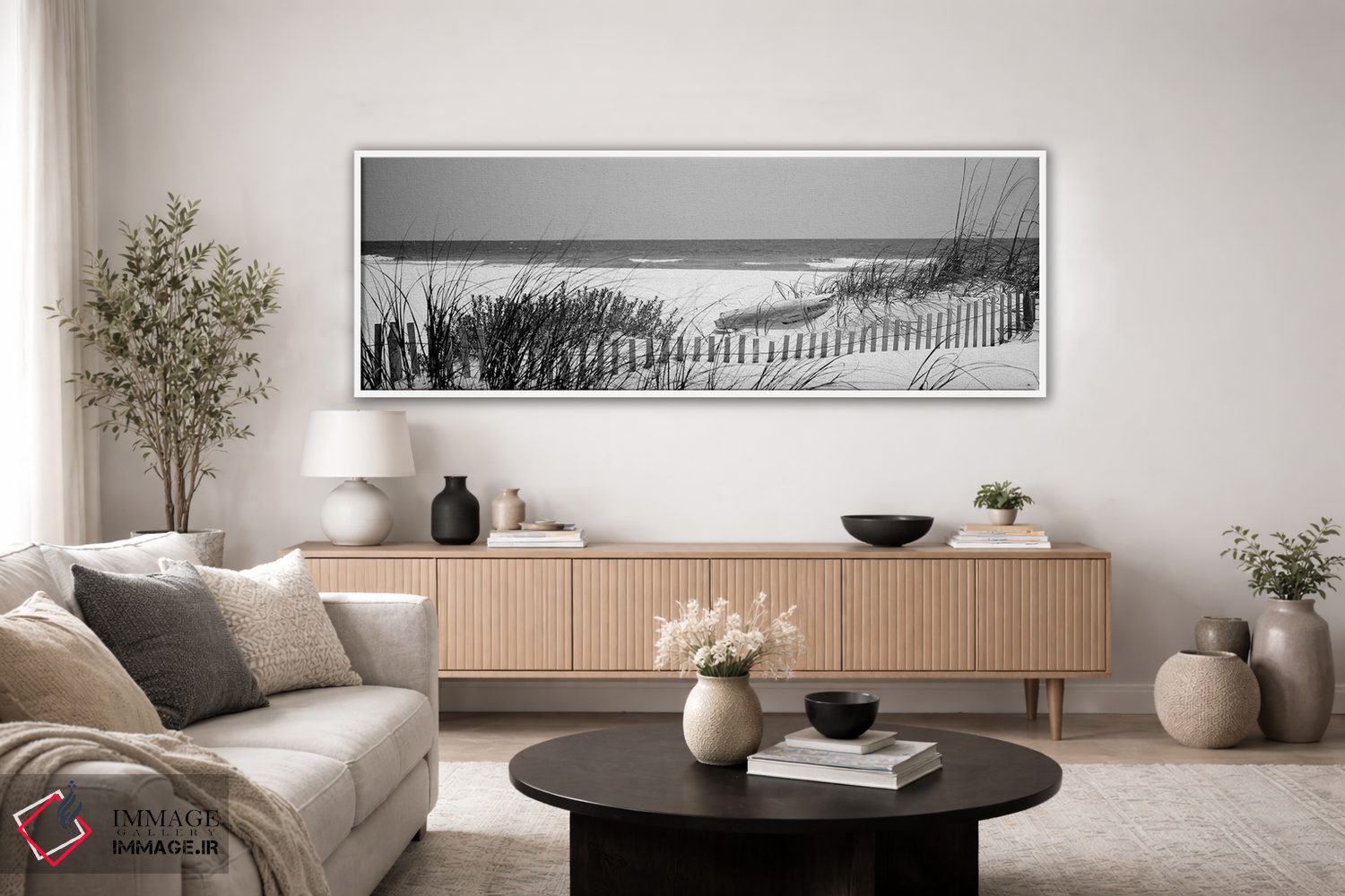 تابلو دکوراتیو "حصار در ساحل، پناهگاه حیات وحش ملی بون سکور، خلیج مکزی… اثر پانورامیک ایمجز - D3W