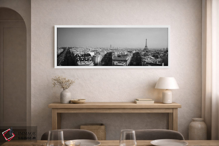 تابلو دکوراتیو "نمای بلند از منظره شهری، پاریس، فرانسه" اثر پانورامیک ایمجز - D1W