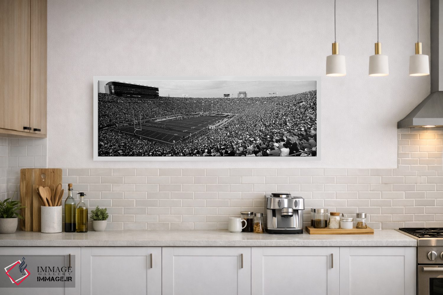تابلو دکوراتیو "نمای بلند از یک استادیوم فوتبال پر از تماشاگران، ورزشگ… اثر پانورامیک ایمجز - D1W