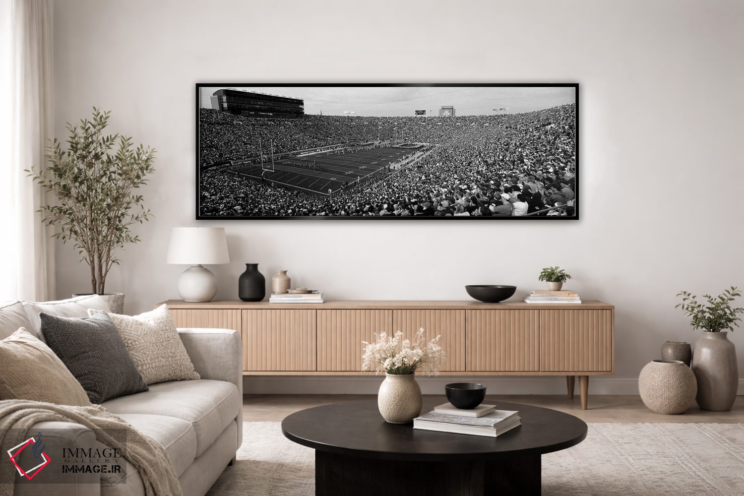 تابلو دکوراتیو "نمای بلند از یک استادیوم فوتبال پر از تماشاگران، ورزشگ… اثر پانورامیک ایمجز - D5B