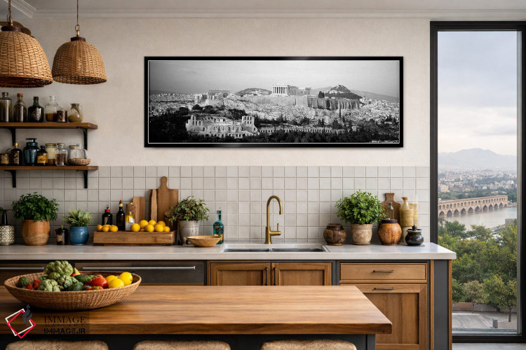 تابلو دکوراتیو "نمای بلند از ساختمان ها در یک شهر، آکروپولیس، آتن، یون… اثر پانورامیک ایمجز - D4B