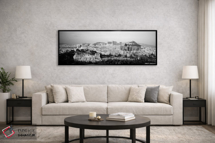 تابلو دکوراتیو "نمای بلند از ساختمان ها در یک شهر، آکروپولیس، آتن، یون… اثر پانورامیک ایمجز - D6B